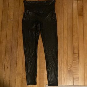 Spanx faux leather leggings large